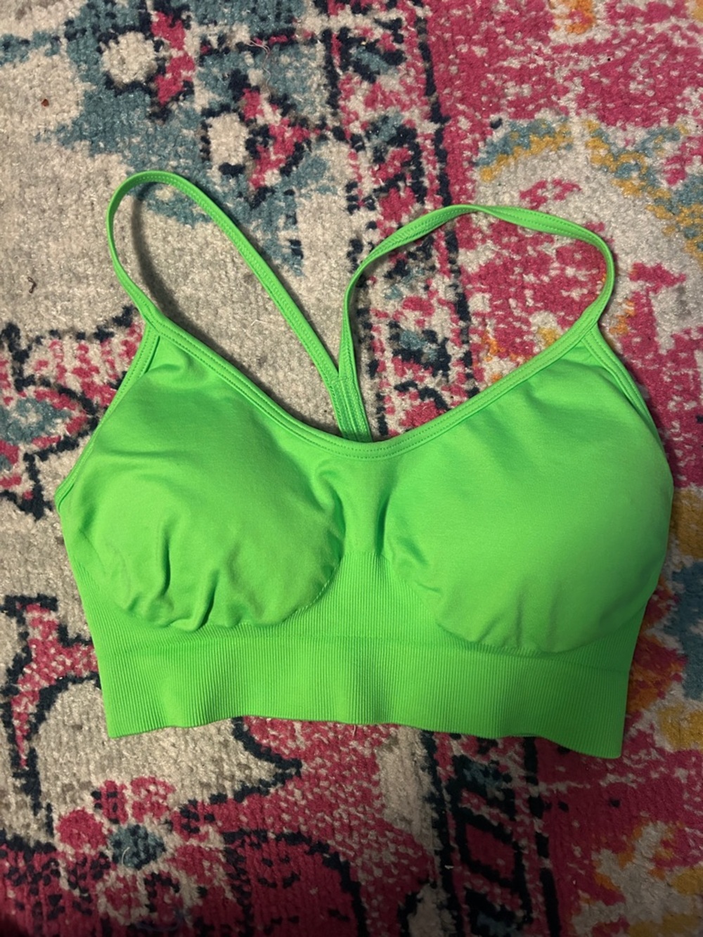 Gym Shark Neon Green Seamless Strappy Bralette